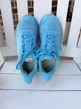 Hoka Clifton  Running Shoes with Yellow Accents